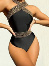 Supportive Cross Strap One-Piece Swimsuit