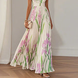 Evelisse | Pleated Floral Maxi Dress