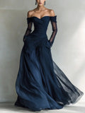 Elaris | Elegant Off-Shoulder Maxi Dress