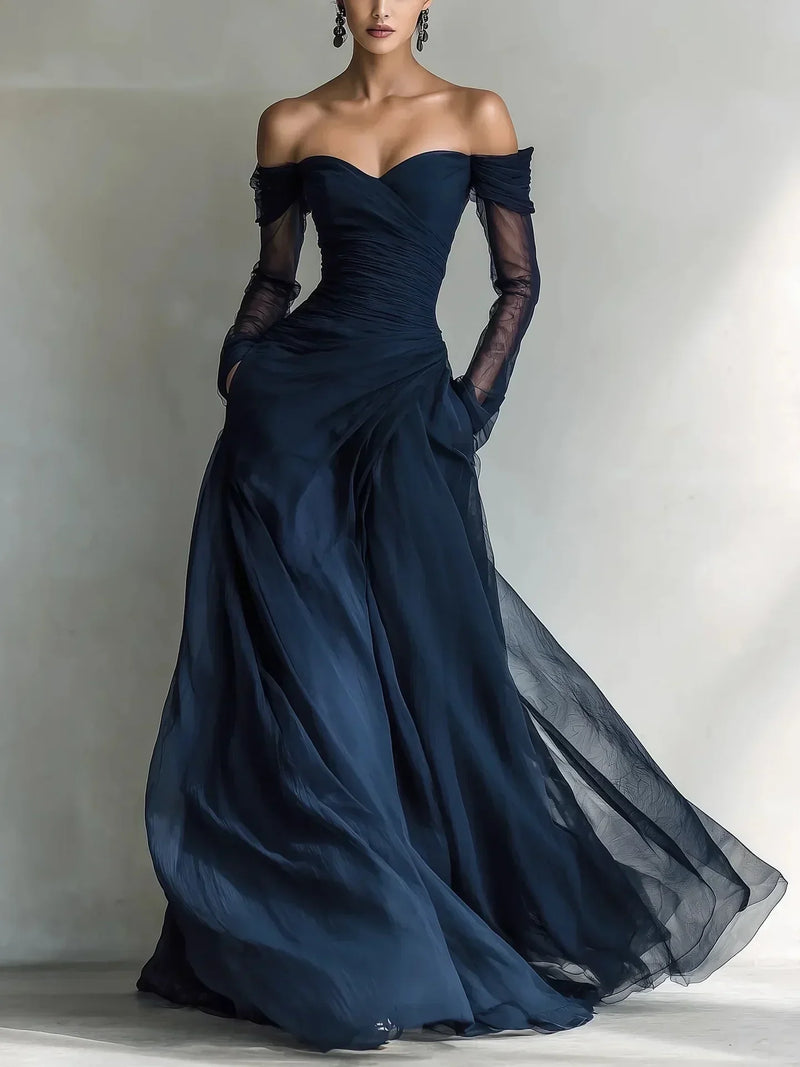 Elaris | Elegant Off-Shoulder Maxi Dress