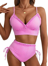 Ruffle-Trim Tummy-Control Bikini