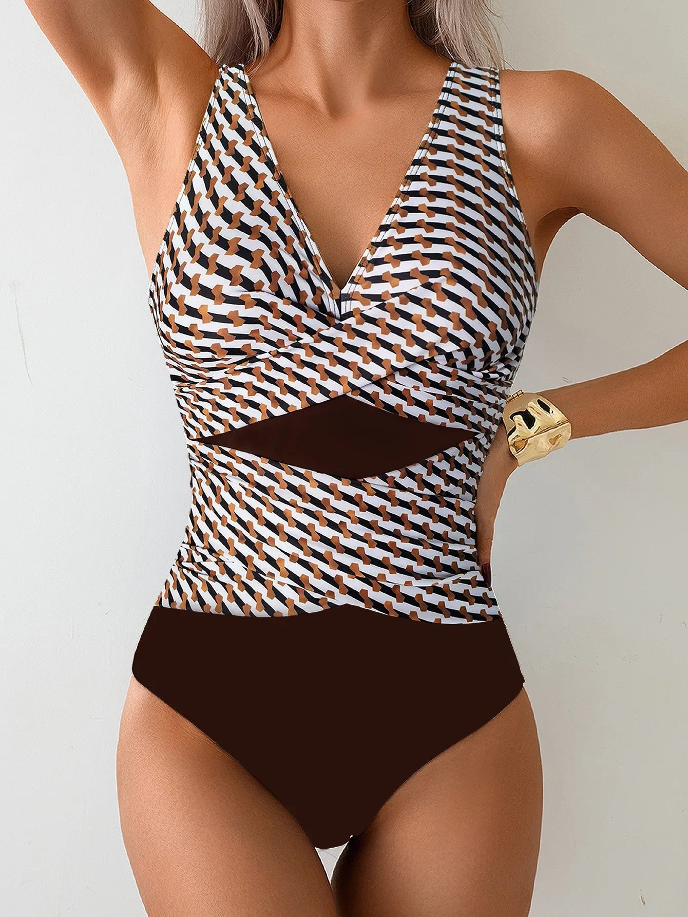 Supportive Cross-Wrap One-Piece