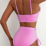 Ruffle-Trim Tummy-Control Bikini