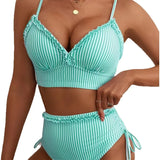Ruffle-Trim Tummy-Control Bikini