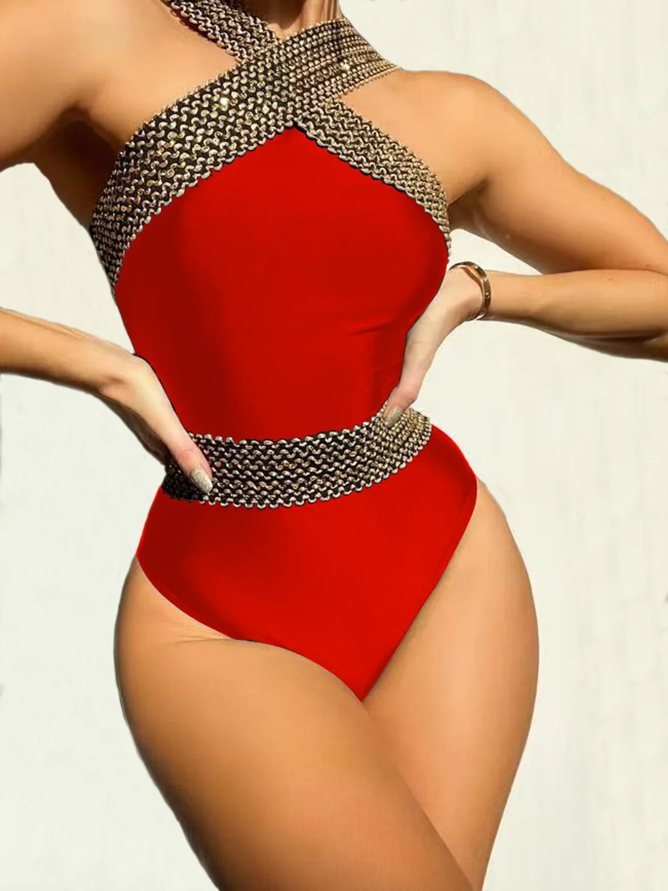 Supportive Cross Strap One-Piece Swimsuit
