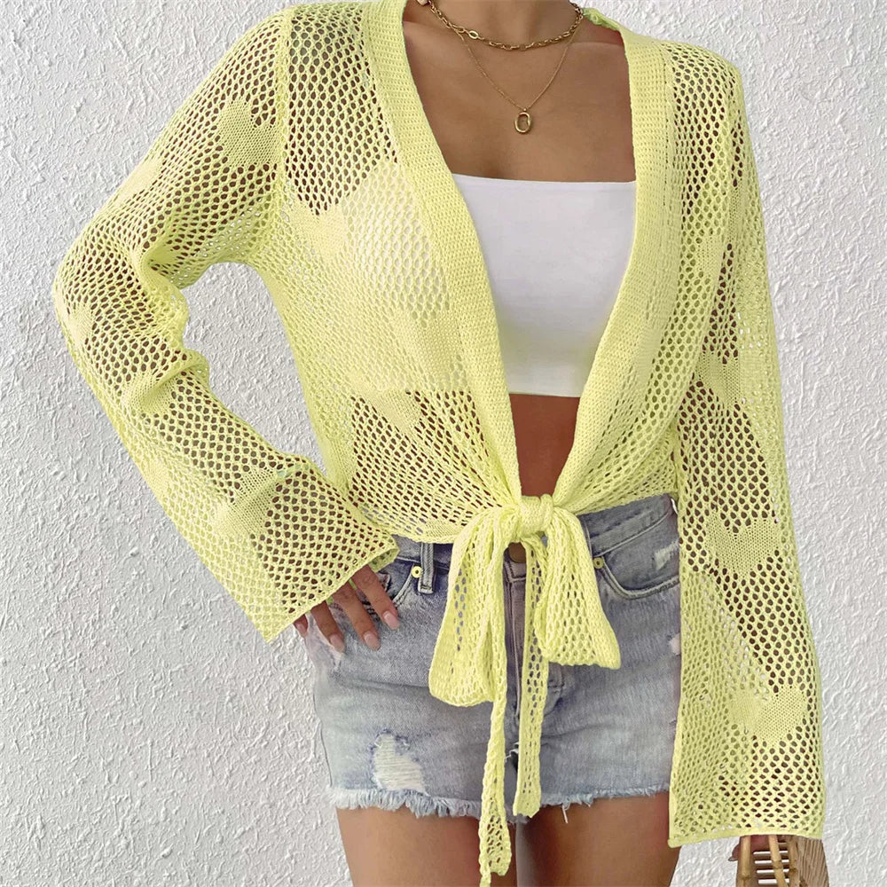 Knit Tie-Front Cover-Up Top