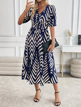 Elara | Geometric Midi Dress