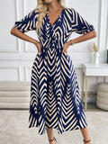Elara | Geometric Midi Dress