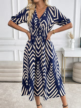 Elara | Geometric Midi Dress