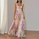 Evelisse | Pleated Floral Maxi Dress