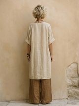 Giulia - Three-Piece Bohemian Nomad Set in Dark Gray and Brown with Tribal Pattern
