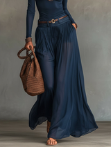 Lore | Navy Blue One Shoulder Top and Skirt Two Pieces
