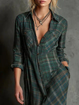Livia | Relaxed Check Shirt Maxi Dress