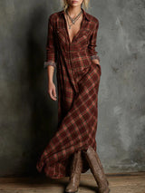 Livia | Relaxed Check Shirt Maxi Dress