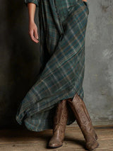 Livia | Relaxed Check Shirt Maxi Dress