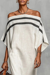 Aureline | Striped Off-Shoulder Maxi Dress