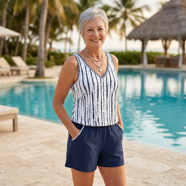 Leslie - Casual Tankini Shorts Set