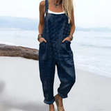 Indigo Pattern Dungarees
