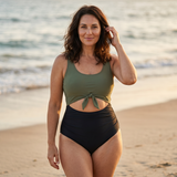 Tie-Front Tummy-Control One-Piece