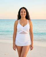 Ruched Tummy-Control Swim Dress