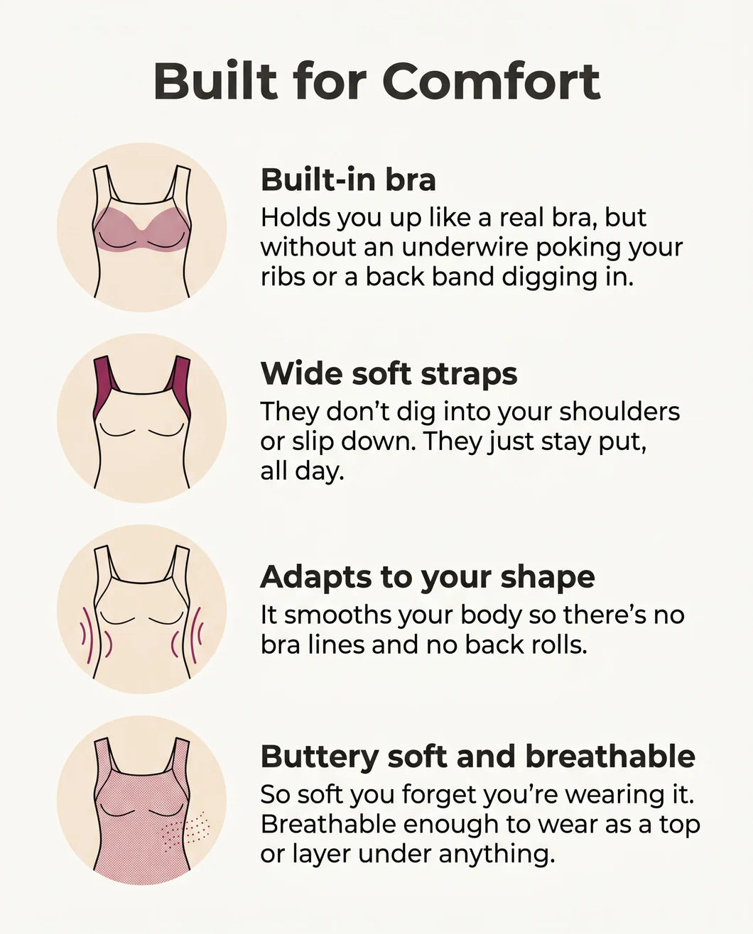 Rosemary's Built-In Bra Comfort Shaper Tank