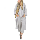 Lucía | Relaxed Long Vest and Wide-Leg Pants Two-Piece Set