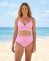 Ruffle-Trim Tummy-Control Bikini