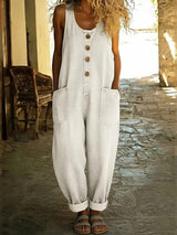 Ruth™ | Vintage Washed Cotton Denim Dungarees