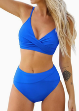 Supportive Ruched High-Waist Bikini Set